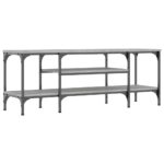 Meuble TV sonoma gris 121x35x45 cm bois d'ingénierie et fer – Image 4