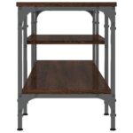 Meuble TV chêne marron 121x35x45 cm bois d'ingénierie et fer – Image 3