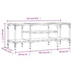 Meuble TV chêne marron 121x35x45 cm bois d'ingénierie et fer – Image 7
