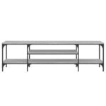 Meuble TV sonoma gris 161x35x45 cm bois d'ingénierie et fer – Image 3