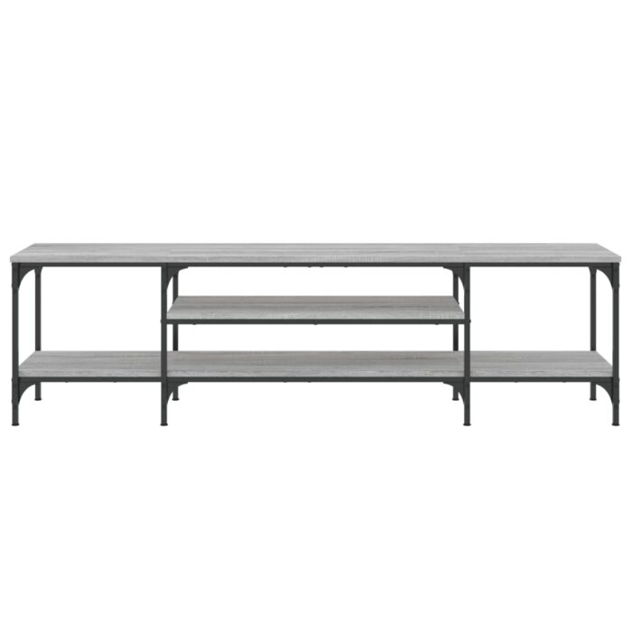 Meuble TV sonoma gris 161x35x45 cm bois d'ingénierie et fer – Image 3
