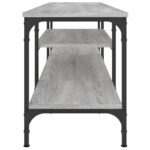 Meuble TV sonoma gris 161x35x45 cm bois d'ingénierie et fer – Image 4