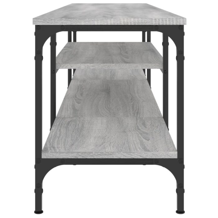 Meuble TV sonoma gris 161x35x45 cm bois d'ingénierie et fer – Image 4
