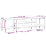Meuble TV sonoma gris 161x35x45 cm bois d'ingénierie et fer – Image 7