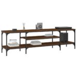 Meuble TV chêne marron 161x35x45 cm bois d'ingénierie et fer – Image 2