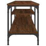 Meuble TV chêne marron 161x35x45 cm bois d'ingénierie et fer – Image 4