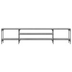 Meuble TV sonoma gris 201x35x45 cm bois d'ingénierie et fer – Image 2