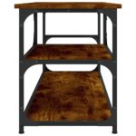 Meuble TV chêne fumé 103x38x46,5 cm bois d'ingénierie et acier – Image 4
