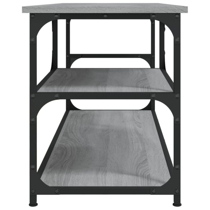 Meuble TV sonoma gris 103x38x46,5 cm bois d'ingénierie et acier – Image 4