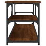 Meuble TV chêne marron 103x38x46,5cm bois d'ingénierie et acier – Image 4