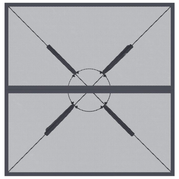 Table de jardin anthracite 80x80x72,5 cm Treillis d'acier – Image 2