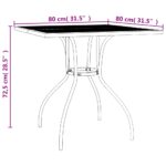 Table de jardin anthracite 80x80x72,5 cm Treillis d'acier – Image 4