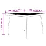 Table de jardin anthracite 100x100x72 cm Treillis d'acier – Image 4