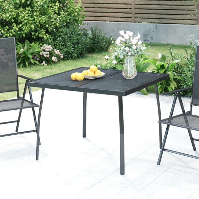 Table de jardin anthracite 100x100x72 cm Treillis d'acier – Image 1