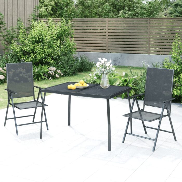 Table de jardin anthracite 110x80x72 cm Treillis d'acier – Image 1