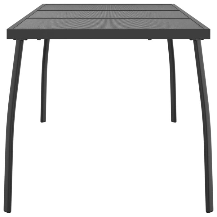 Table de jardin anthracite 165x80x72 cm Treillis d'acier – Image 2