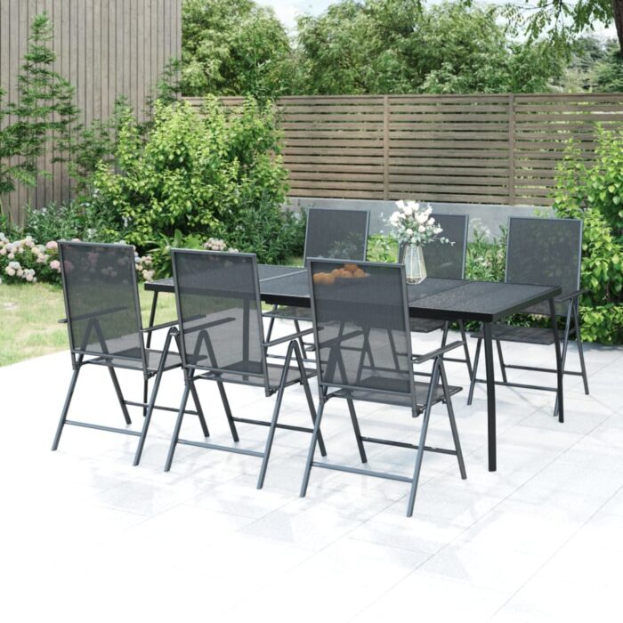 Table de jardin anthracite 200x100x72 cm Treillis d'acier – Image 1