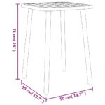 Table de jardin anthracite 50x50x71 cm acier – Image 4