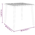 Table de jardin anthracite 80x80x71 cm acier – Image 4
