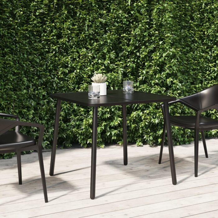 Table de jardin anthracite 80x80x71 cm acier – Image 1