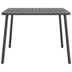 Table de jardin anthracite 100x100x71 cm acier – Image 2