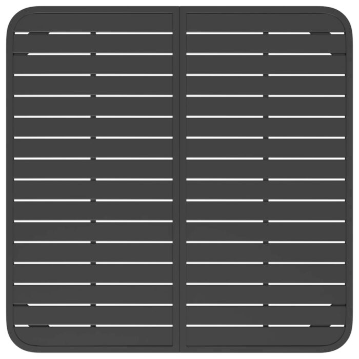 Table de jardin anthracite 100x100x71 cm acier – Image 3