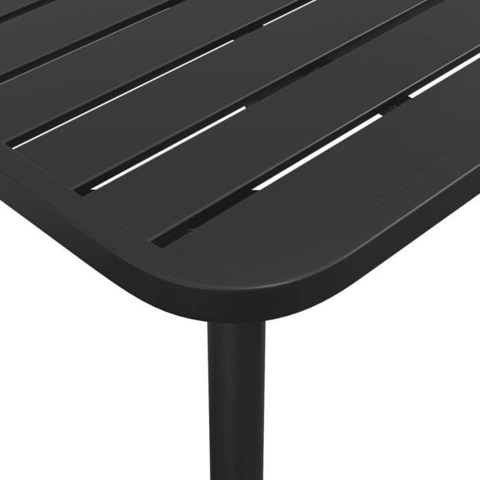 Table de jardin anthracite 100x100x71 cm acier – Image 4