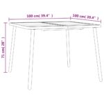 Table de jardin anthracite 100x100x71 cm acier – Image 5