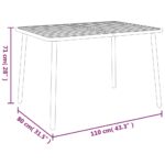 Table de jardin anthracite 110x80x71 cm acier – Image 4