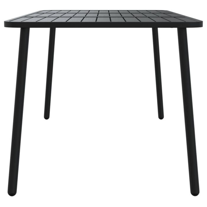 Table de jardin anthracite 165x80x71 cm acier – Image 2