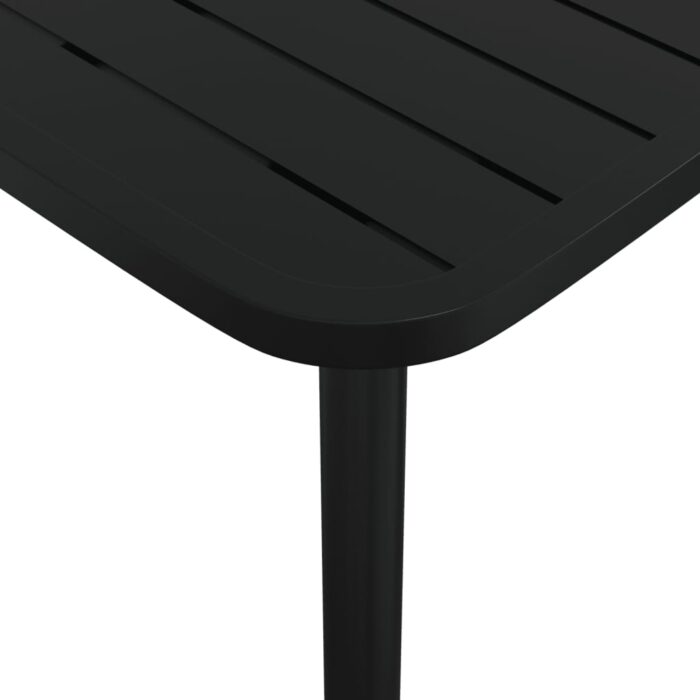 Table de jardin anthracite 165x80x71 cm acier – Image 3