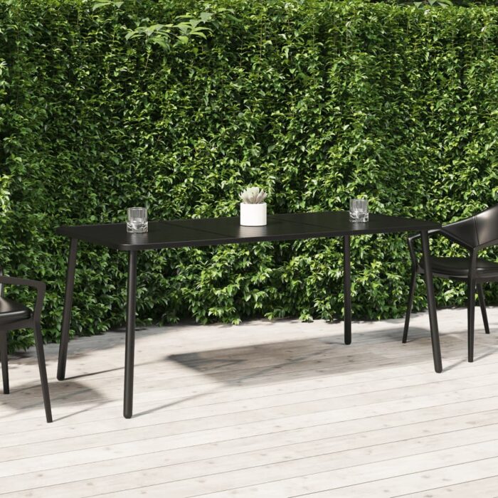Table de jardin anthracite 165x80x71 cm acier – Image 1