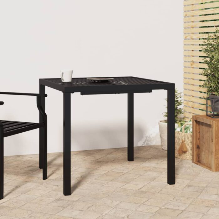 Table de jardin anthracite 80x80x72 cm acier – Image 1