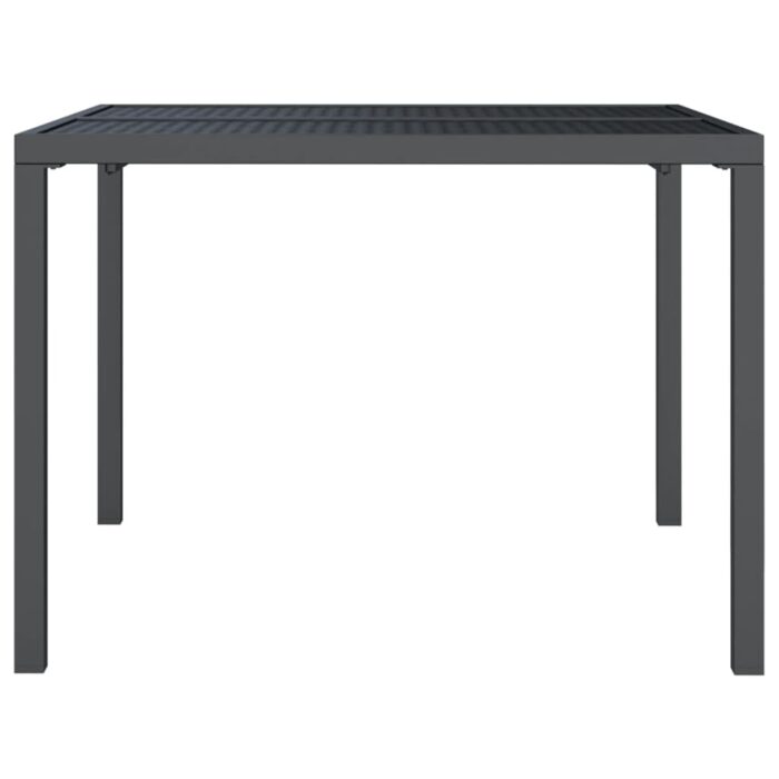Table de jardin anthracite 100x100x72 cm acier – Image 2