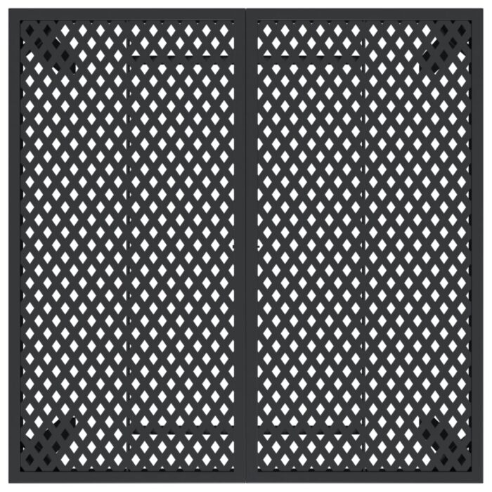 Table de jardin anthracite 100x100x72 cm acier – Image 3
