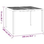 Table de jardin anthracite 100x100x72 cm acier – Image 5