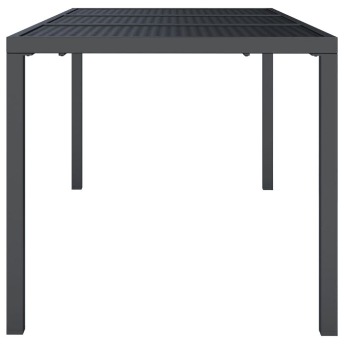 Table de jardin anthracite 165x80x72 cm acier – Image 2