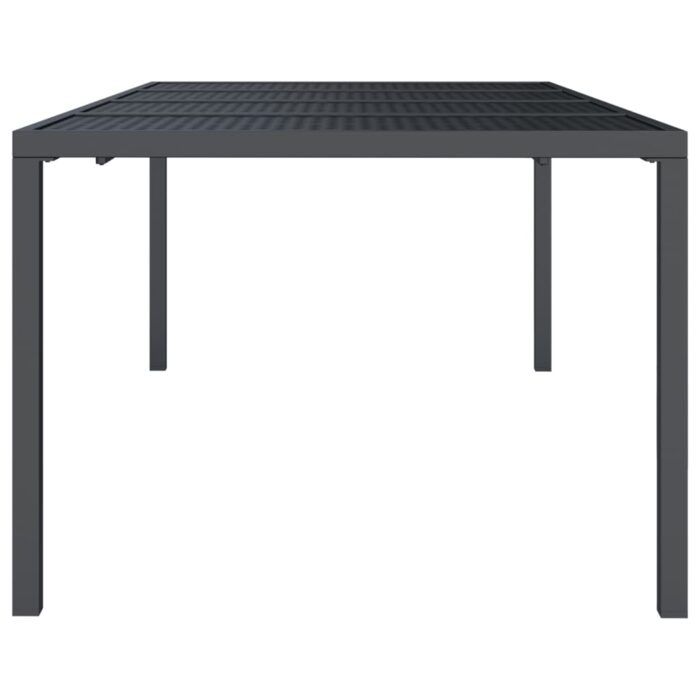 Table de jardin anthracite 200x100x72 cm acier – Image 2