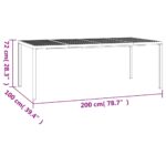 Table de jardin anthracite 200x100x72 cm acier – Image 5