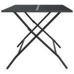 Table de jardin pliable anthracite 110x80x72 cm maille d'acier – Image 2