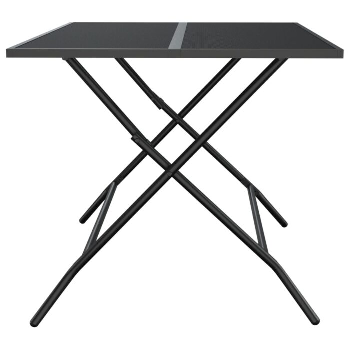 Table de jardin pliable anthracite 110x80x72 cm maille d'acier – Image 2