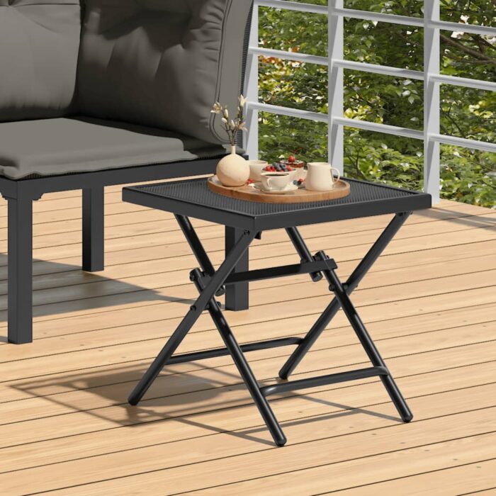 Table de jardin pliable anthracite 38x38x38 cm Treillis d'acier – Image 1