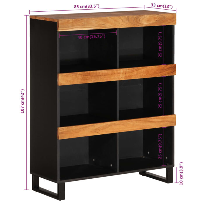 Armoire latérale 85x33x107 cm bois massif d'acacia – Image 6