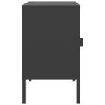 Table de chevet noir 50x35x60 cm verre et acier – Image 4