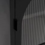 Table de chevet noir 50x35x60 cm verre et acier – Image 6