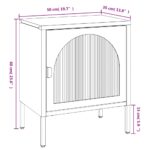 Table de chevet noir 50x35x60 cm verre et acier – Image 8