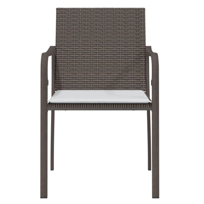Chaises de jardin et coussins lot de 2 marron 56x59x84 cm rotin – Image 2