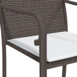 Chaises de jardin et coussins lot de 2 marron 56x59x84 cm rotin – Image 5