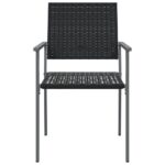 Chaises de jardin lot de 2 noir 54x62,5x89 cm résine tressée – Image 2