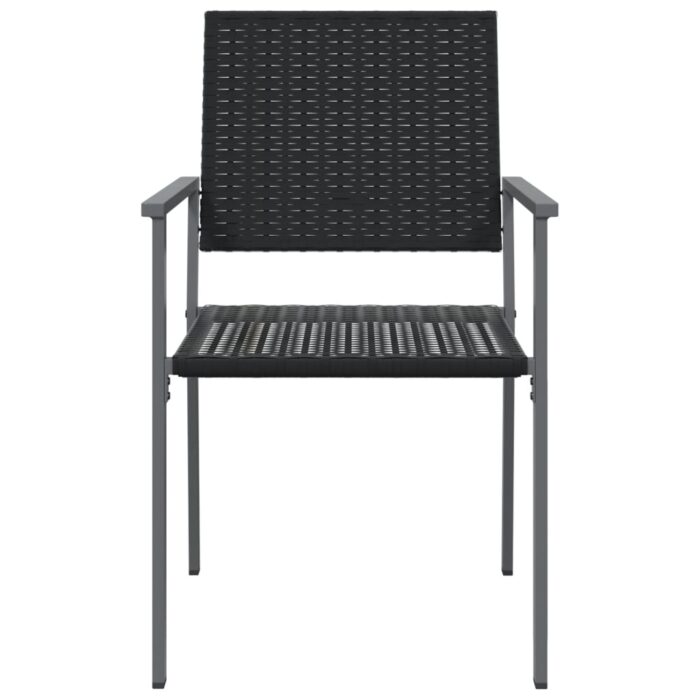 Chaises de jardin lot de 2 noir 54x62,5x89 cm résine tressée – Image 2